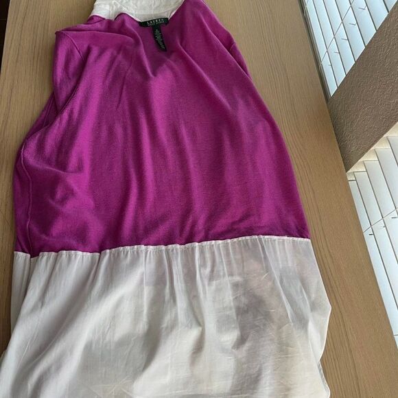 Ralph Lauren Orchid Pink Purple Sweater Exposed White Collar Button up Shirt XL - Picture 9 of 9